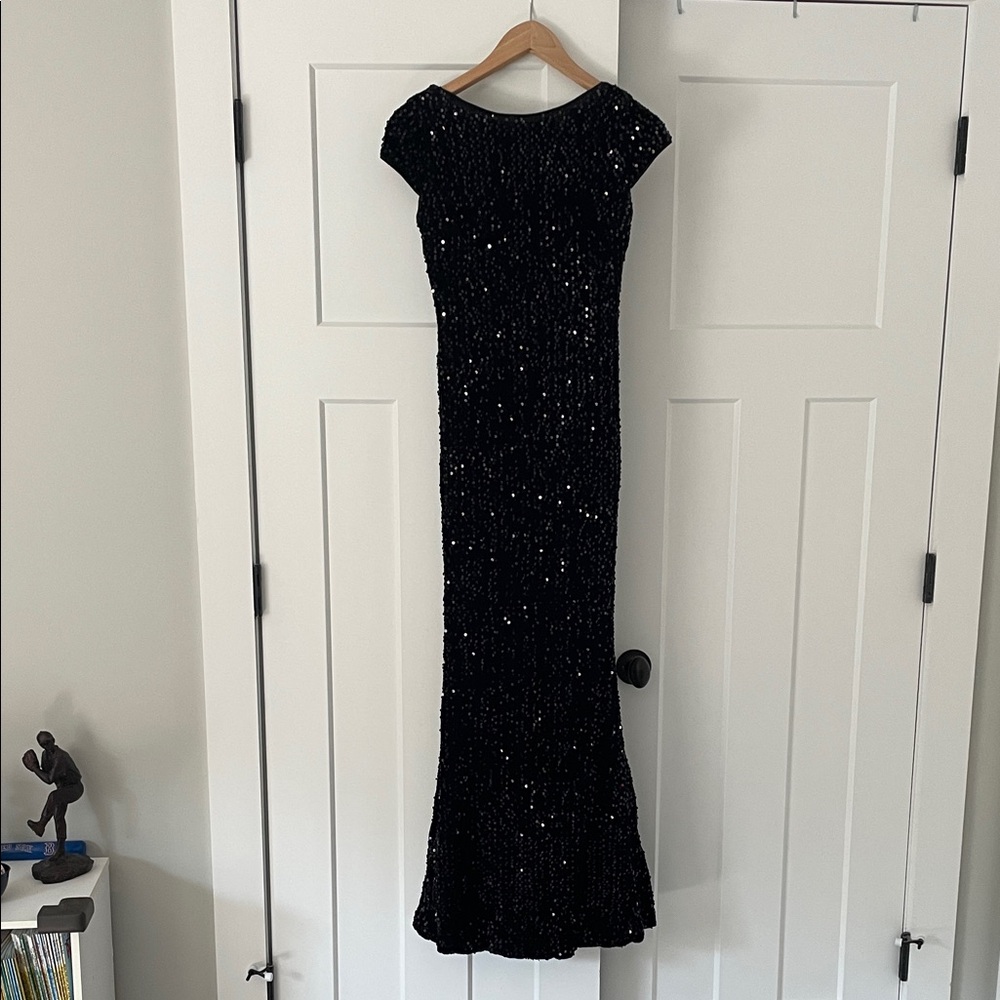 Elegant Black Sequin Evening Gown